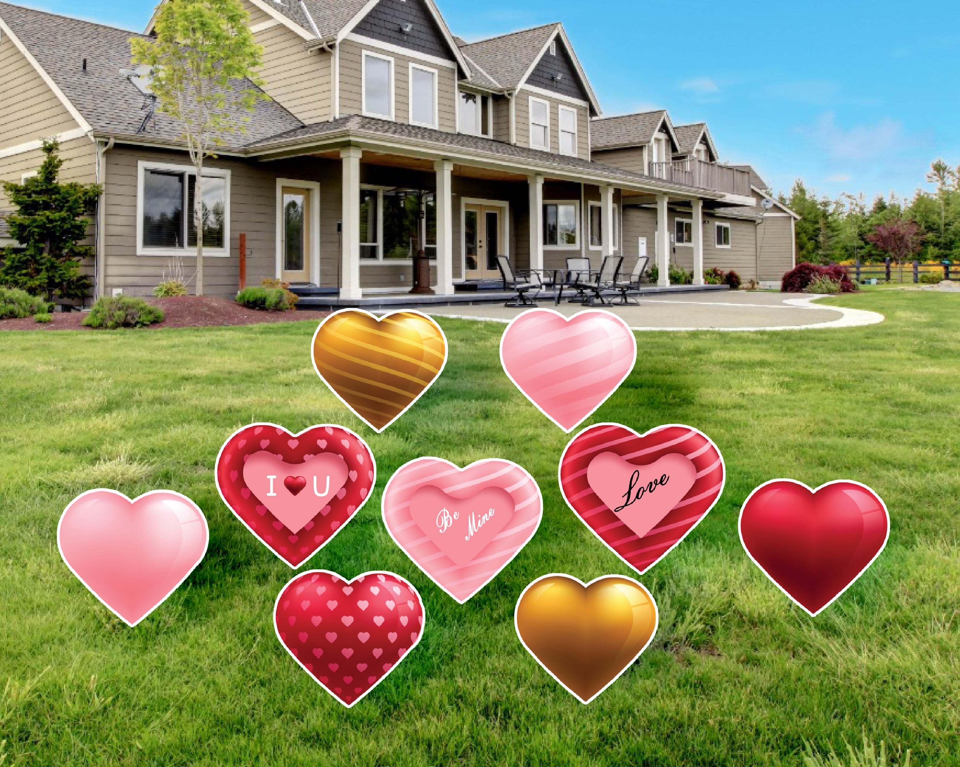 Emoji Pink Heart 16, For Yard Decor, Yard Letters, Lawn Signs