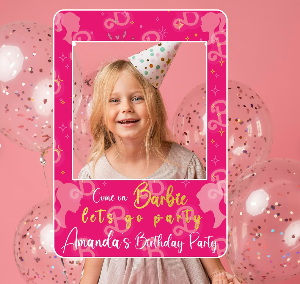 Personalized Come on Barbie & Let's Party Birthday Party Photo Cutout