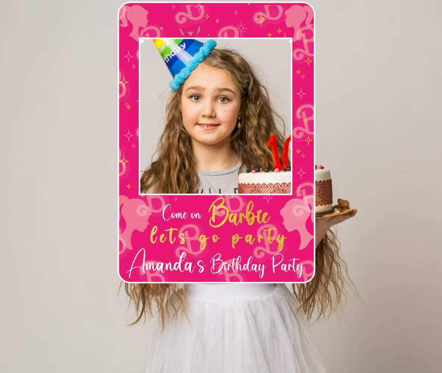 Personalized Come on Barbie & Let's Party Birthday Party Photo Cutout