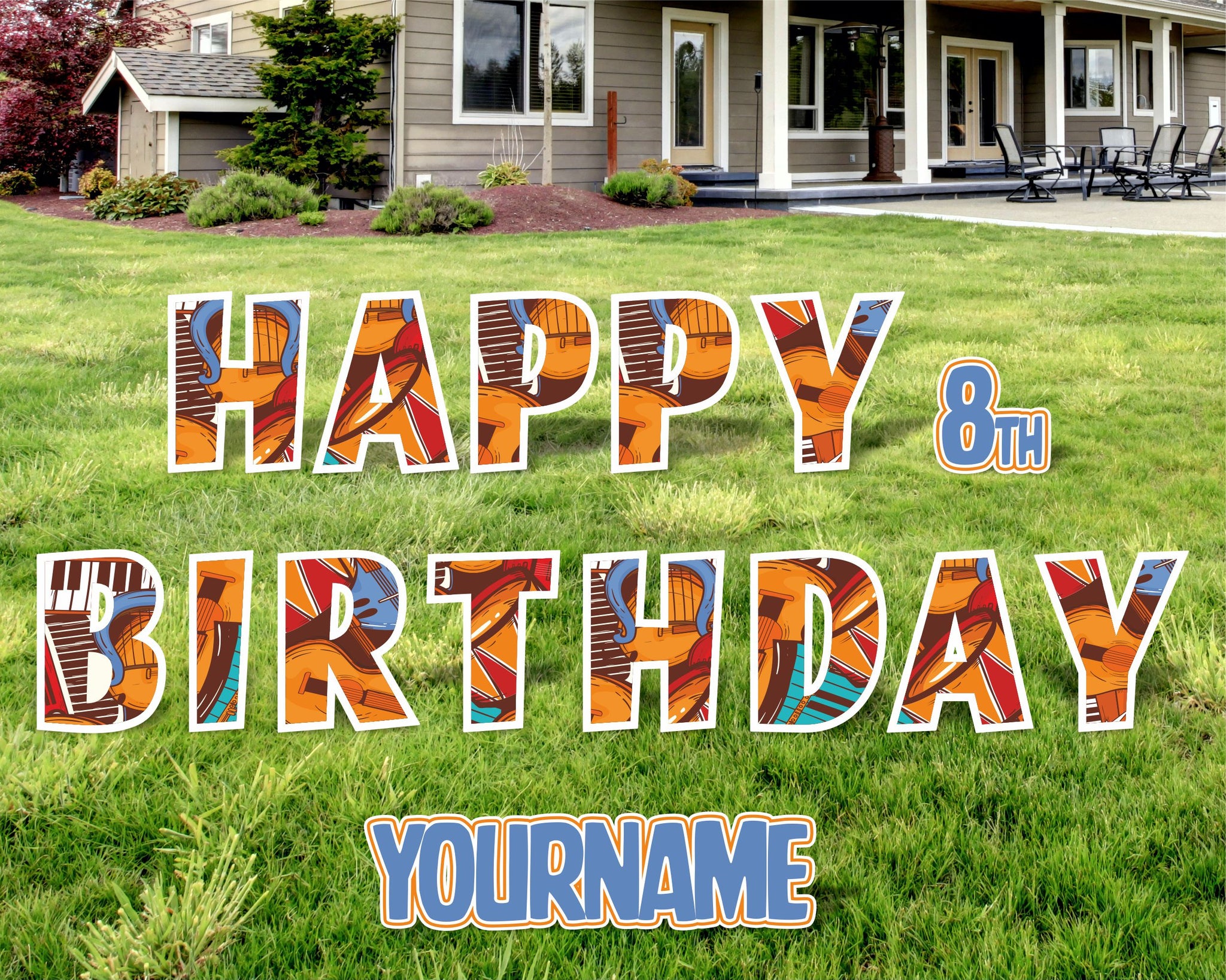 MUSICAL Happy Birthday Yard Sign