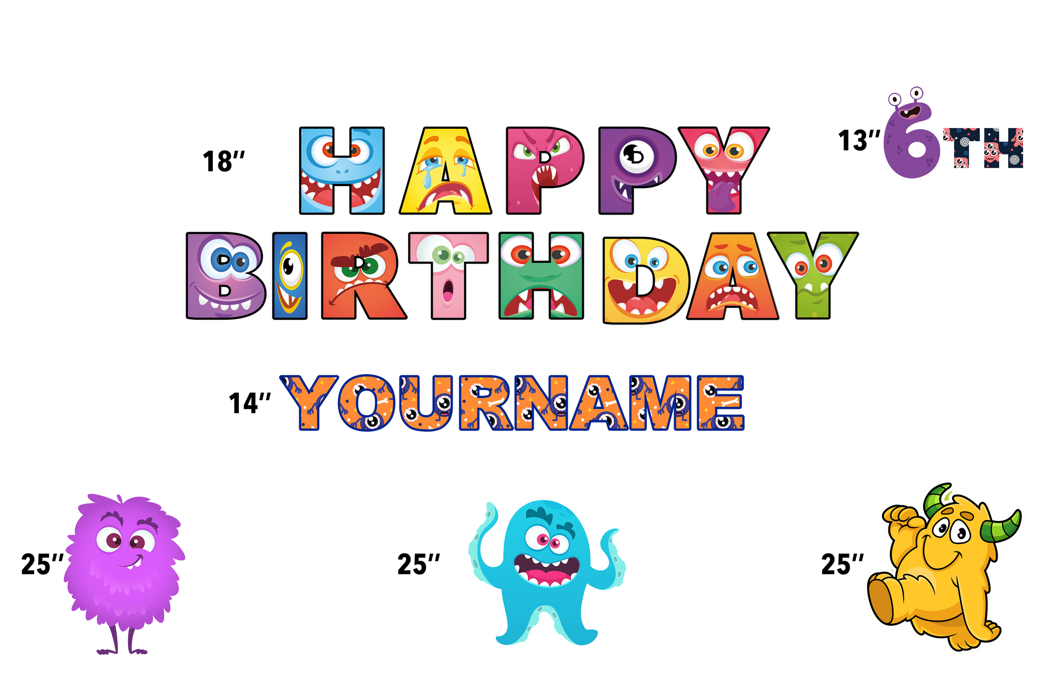 Happy Birthday Monster Yard Sign