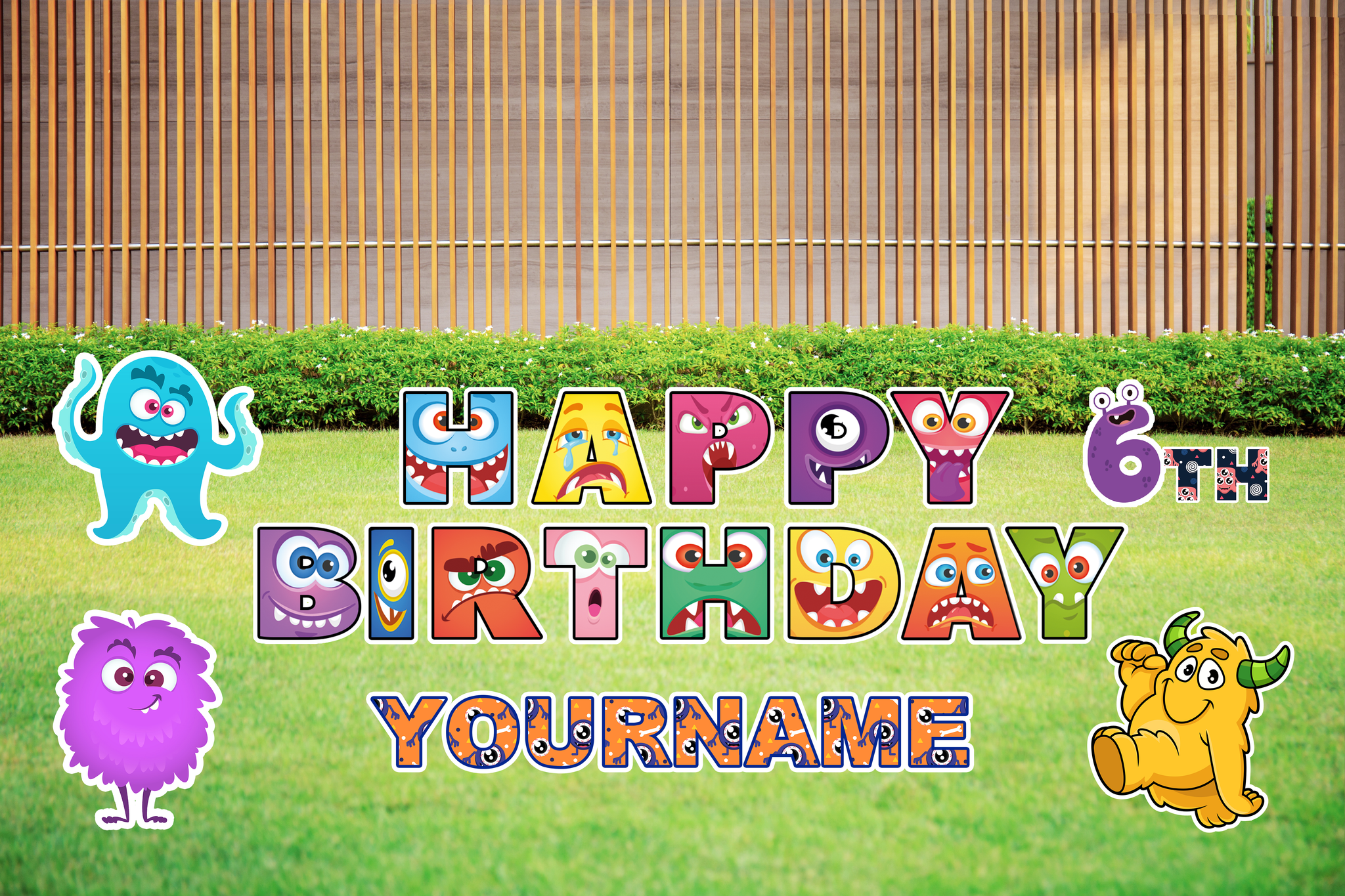 Happy Birthday Monster Yard Sign