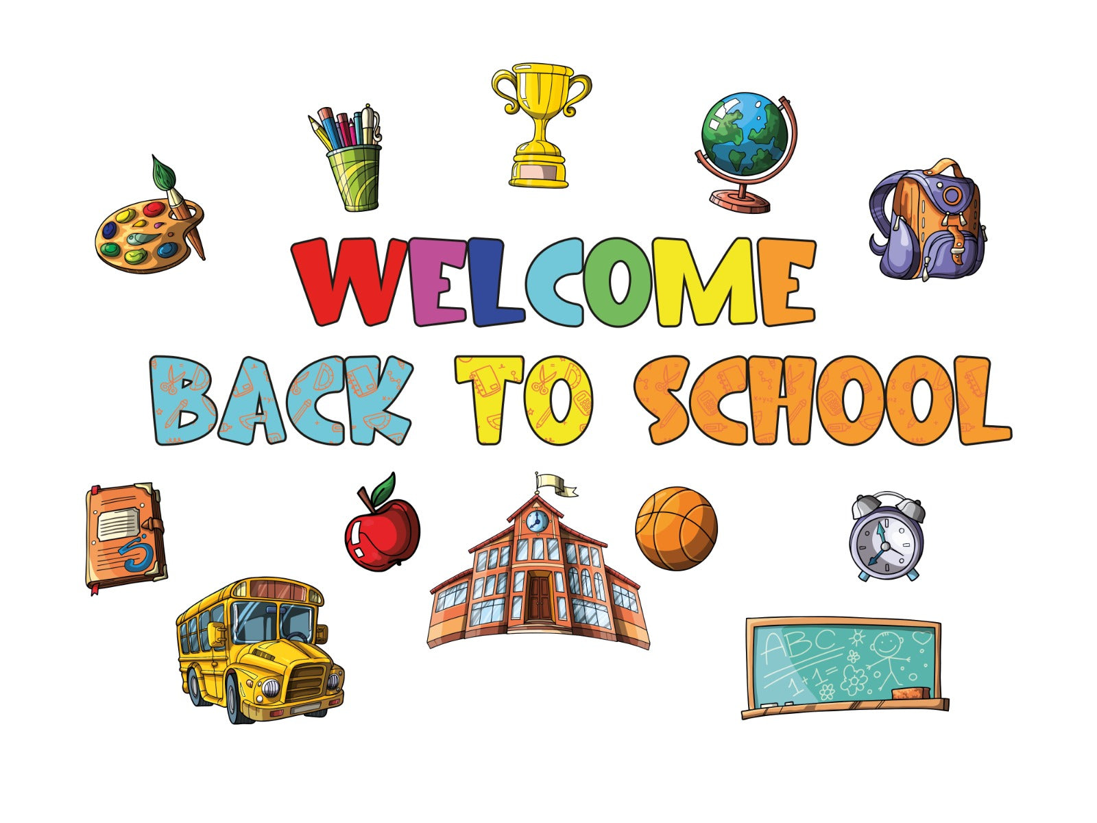 Welcome Back to School With Bus Yard Sign