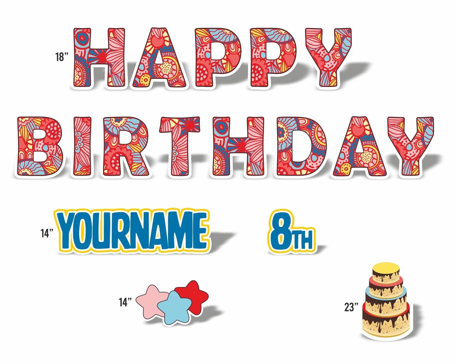 Retro Happy Birthday Yard Sign