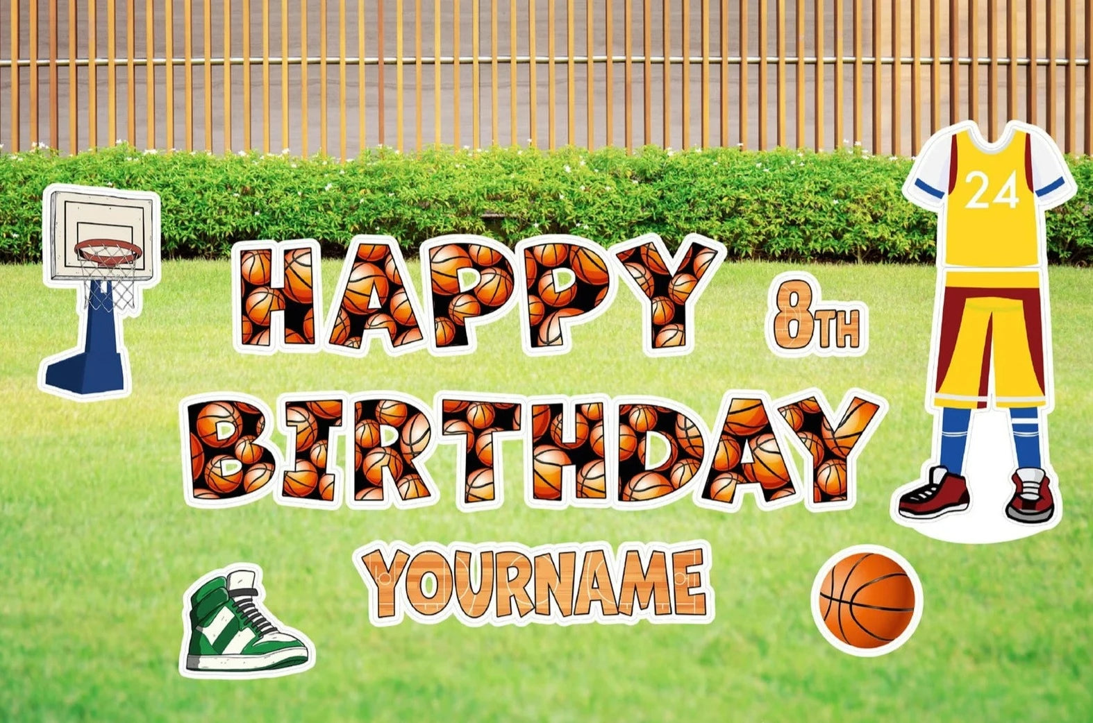 Basketball Happy Birthday Yard Decoration