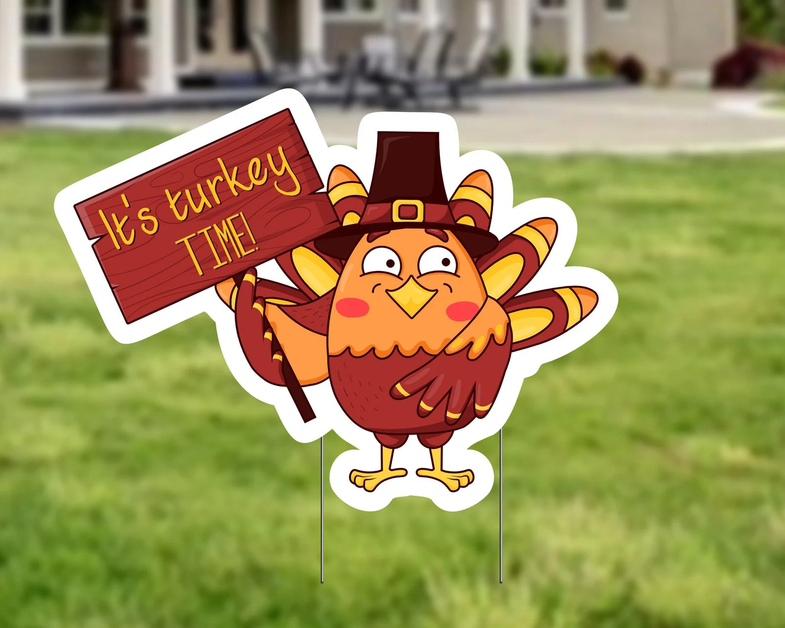 Happy Thanksgiving Funny Turkey Yard Sign